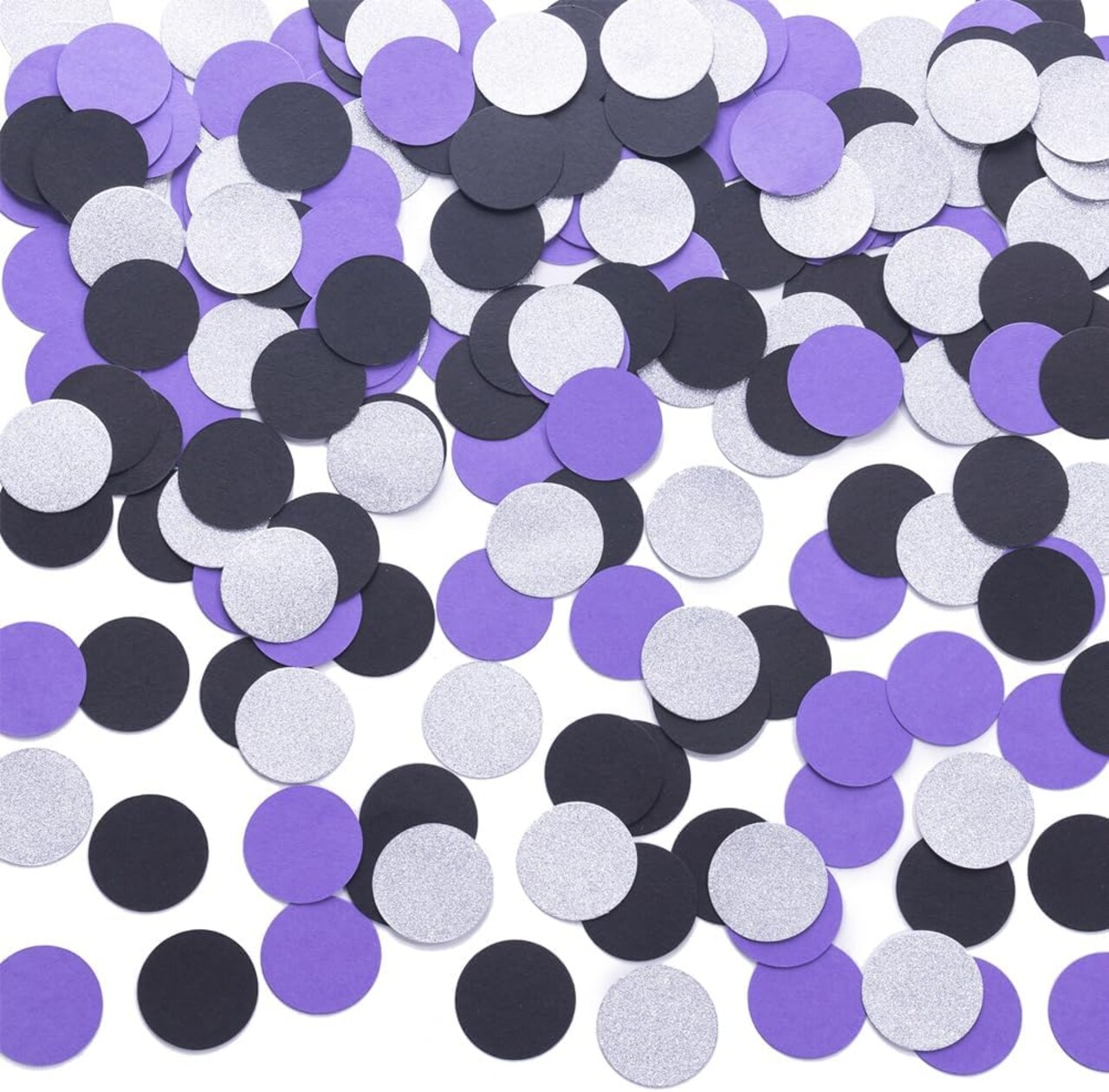 Purple Black and Silver Confetti Table Decoration -Silver,Purple,Black